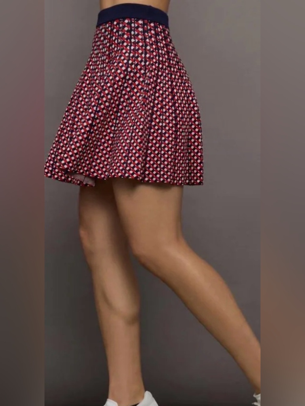 525 America Pamela Jacquard Waist Pleated Tennis Mini Skirt NWOT